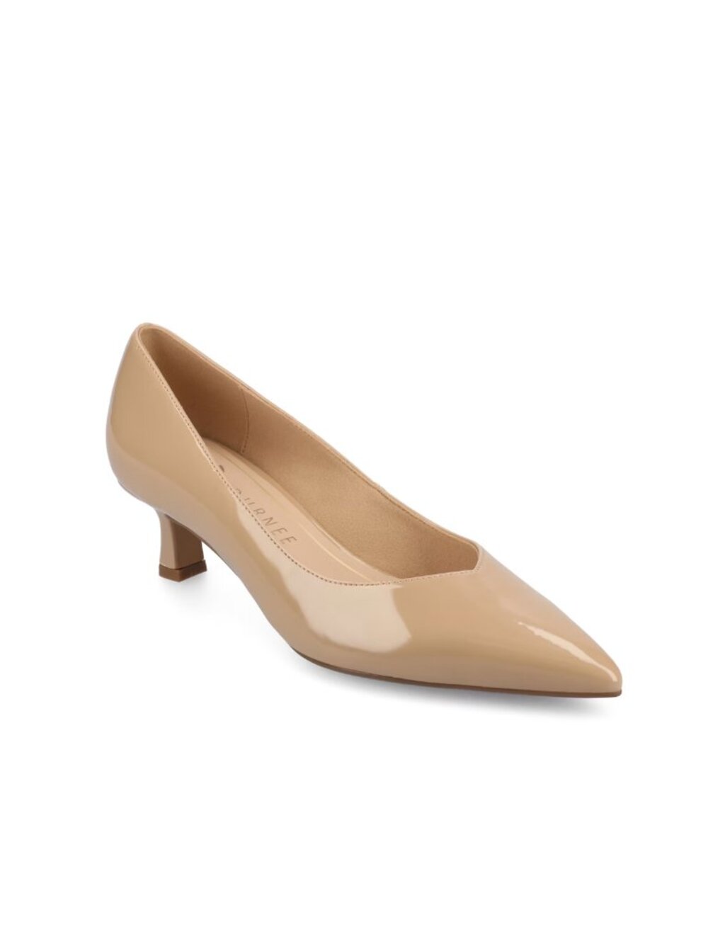Journee Pammie Pump Beige Tan Pointed Toe Classic Kitten Heel Old Money Size 7